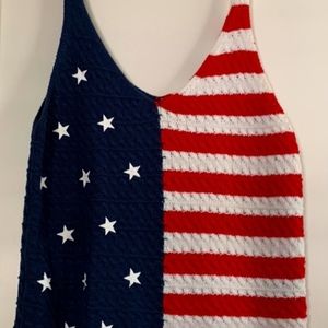 Moon & Madison American Knit Tank top, sz. Medium, red/white/blue